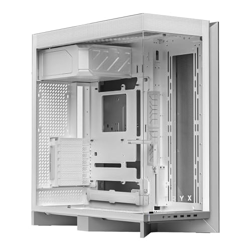 Image of TRYX LUCA L70 White ATX PC Case Panoramic Glass with Front Panel ATX Case Dual Chamber High Modularity 6000-Series Anodized Aluminum Frame Computer Case 420mm Radiator Support USB 3.2 Type-C I /O Panel