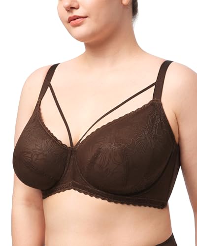 Image of HSIA Minimizer Bras for Women Full Coverage, Unlined Lace Sexy Plus Size Underwire Bra for Large Breasts
