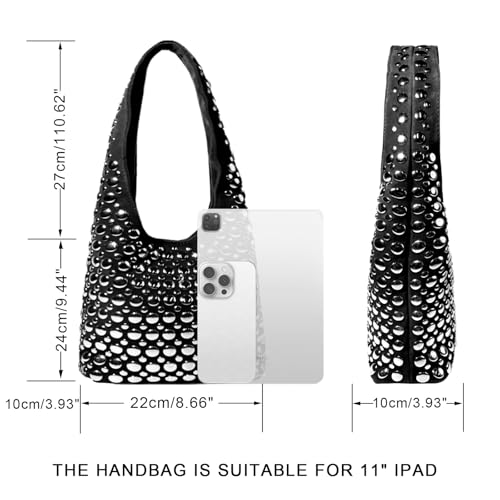 Bolso tote tejido a mano para mujer, bolso de hombro para playa y viaje, con asa superior y cierre magnético, antirobo miniatura 2