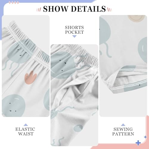 Boys' Pants Cute Jellyfish Sea Blue Long Bottoms Jogger Pants Elastic Waist Trousers with Pockets S-XL4