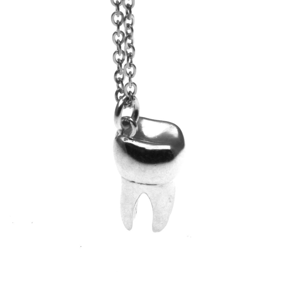 Collana con Pendente Molare Dente in Argento 925 – Gioiello Unisex, Idea Regalo Dentista, Odontotecnico, Amico a Tema Denti - cln0208