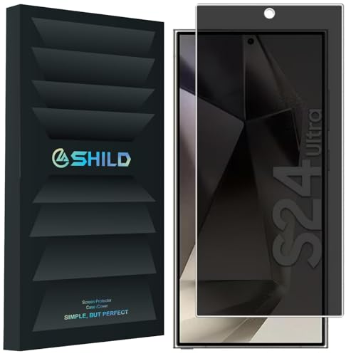 Image of Uyiton SHILD Privacy Tempered Glass Screen Protector for Samsung Galaxy S24 Ultra (6.8) Anti-Spy|100% Fingerprint Unlock Support|Full Screen Coverage|HD Clarity|Easy Installation|1 Pack /