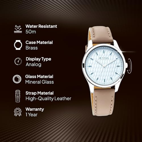 Titan-Womens-Analog-Blue-Dial-Beige-Band-Leather-Watch