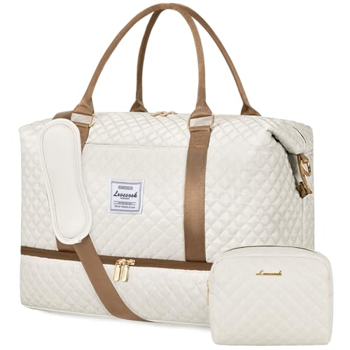 LOVEVOOK Travel Duffle Bag,Weekender Bags for Women with Shoe Compartment,Carry on Overnight Bag with Toiletry Bag,Gym Duffel Bag with Wet Pocket,Hospital Bags for Labor and Delivery
