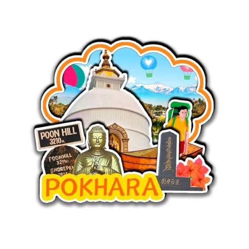 Pokhara Nepal - Imán para nevera 3D de madera, diseño de ciudad divertida, colección de recuerdos, decoración del hogar, cocina, oficina