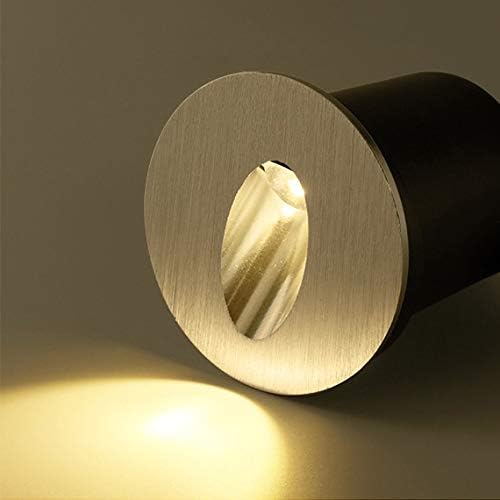 Outdoor Waterproof LED Wall Sconces Corner Step Stair Light Fixture Recessed Lamp + Junction Box Round Nature White