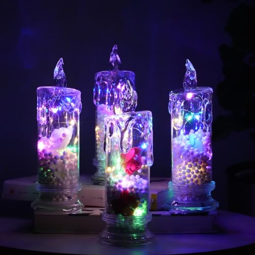 4PCS LED Flickering Flameless Candles (D:2.5