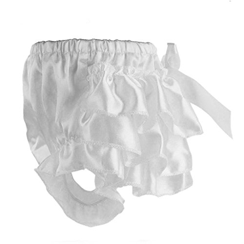 gazechimp A Criança Do Bebê Plissado Calças Frisadas Fralda Capa Bloomers Pettiskirt 0-6M - Branco