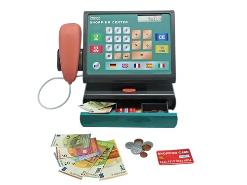 Tanner - Der kleine Kaufmann DEKO – Moderne Scannerkasse mit Scan- und Sprachfunktion inklusive Spielgeld (Abmessung 27 x 17 x 22 cm, Material Kunststoff) 1040.4 Tanner - Der kleine Kaufmann DEKO – Moderne Scannerkasse mit Scan- und Sprachfunktion inklusive Spielgeld (Abmessung 27 x 17 x 22 cm, Material Kunststoff) 1040.4