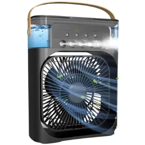 Ventilador Portátil de Mesa Umidificador, Climatizador Três Modos de Temporização, Ajuste Vertical,