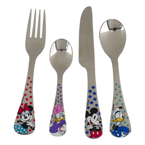 Catálogo para Comprar On-line Cubertería infantil los mejores 10. 43 Ambient 21 1747-22 Juegos de Cubiertos Infantiles de Acero Inoxidable para Niños, 4 piezas, Set Cubiertos Diseño Mickey & Friends, Colección Disney Clásicos con Caja de Regalo