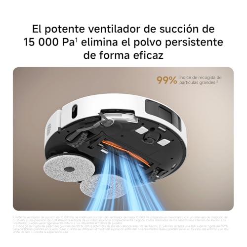 Miniatura 6 de XIAOMI S40 Pro Robot Aspirador con Fregado, 15000Pa, Brazos Ext. | Sistema Anti-Tangle Dual, Evitación Obstáculos Gran Angular, Recon. Alfombras, Control App