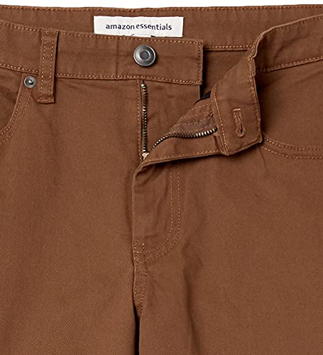 Amazon Essentials Herren 5-Pocket-Stretch-Twillhose, Schlanke Passform, Braun, 32W / 32L
