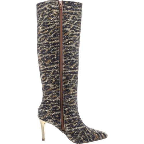 Betsey Johnson Womens Brea Rhinestone Animal Print Knee-High Boots2