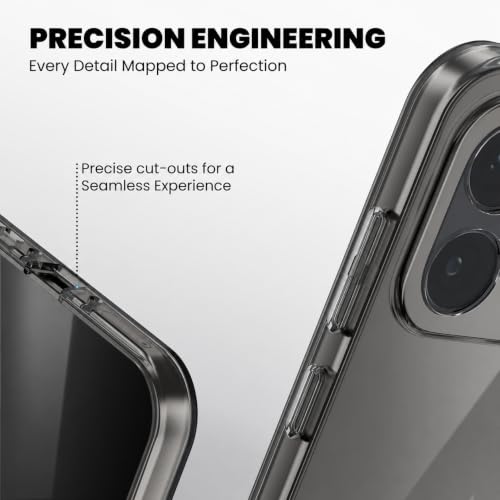 Image of VONZEE Compatible with Oneplus 15T 5G Back Cover Case Clear,[ Anti Yellow ][Military Grade Protection] Hard PC Back Cover Transparent-Black