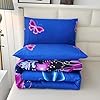 SDY 3PCS Butterfly Comforter Set Full, Butterflies Floral Comforter Set, Purple Comforter Full Size, Girls Bedroom Princess Bedding Set for Kids, Toddler, Children, Teenage, Baby, Women… #4