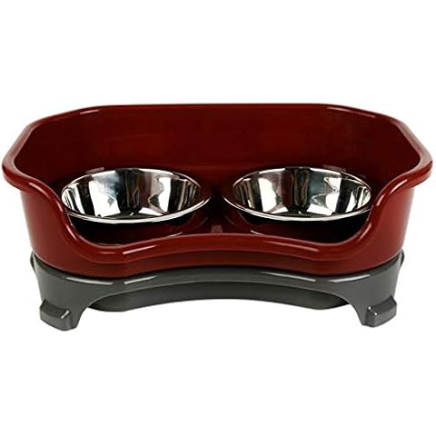 ZGPTX Pet Stainless Steel Anti-drop Double Bowl Higher Splash Proof Baffle Anti-sliding Dog Dishes For Pet Dog Cat Feed Cover