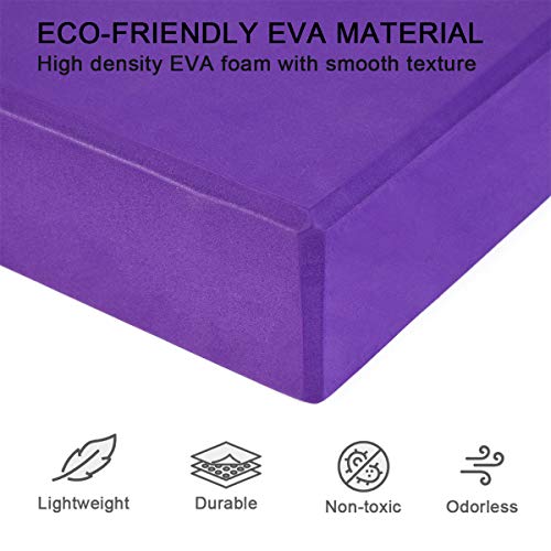 image for BIPASION Yoga Blocks 2 Pack with Strap, High-Density Yoga Blocks for W