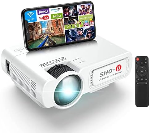 Projector Portable 5G WiFi Video-Projector [2024 Upgraded] Movie Projector Mini projectors 5500:1Contrast 7500Lumen Compatible with Full HD 1080P iPhone,Android,FireStick,AV,VGA,HDMI,USB,TF ‎T5-White