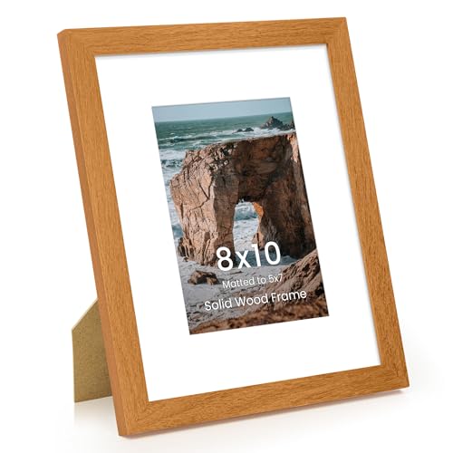 8x10インチの写真フレーム、無垢のIroko木製8インチx10インチの壁用フォトフレーム、直角8x10インチの写真フレーム、5x7、8x10インチのフレームHD強化ガラス、縦または横の壁掛け、1個