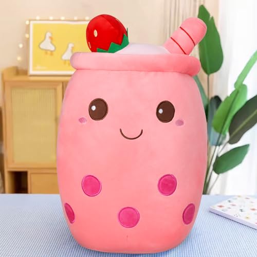 HXPLN Bubble Tea Kuscheltier 50cm, Kawaii Plüschtier, Kissen Süße Plüschtiere für Mädchen und Jungen, PlüSch Spielzeug für Kinder Erwachsene (Rosa)