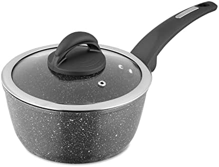 Tower T81217 Cerastone Forged Saucepan with Non-Stick Coating and Soft Touch Handle, Graphite, 18 cm