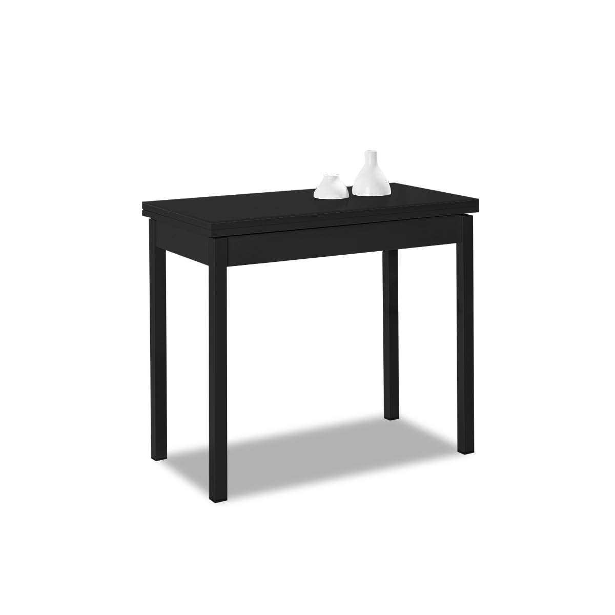 Tavolo da pranzo moderno 140 x 80 cm, - Bianco/Nero
