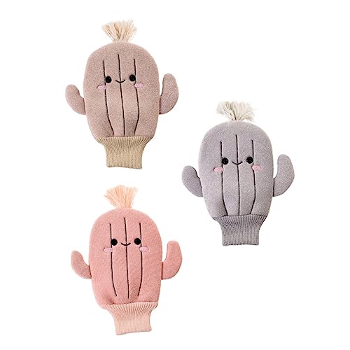 COOPHYA 3 Piezas Guantes Para Fregar Esponja De Baño Para Bebé Esponjas De Baño Para Depurador Corporal De Títeres De Cactus De Baño Para Bebés Asiento Esponja Compuesta