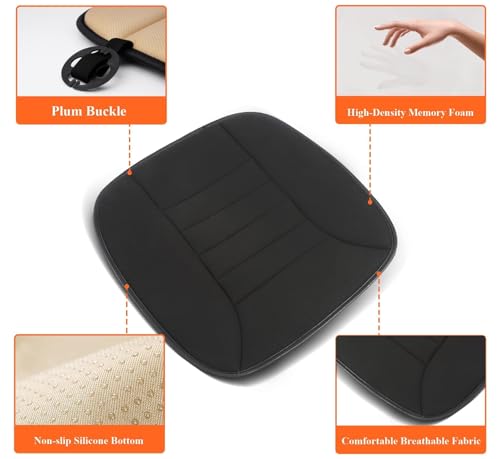 kingphenix Auto Sitzkissen mit 3,0 cm Komfort Memory Foam Sitzkissen für Auto und Bürostuhl - Schwarz