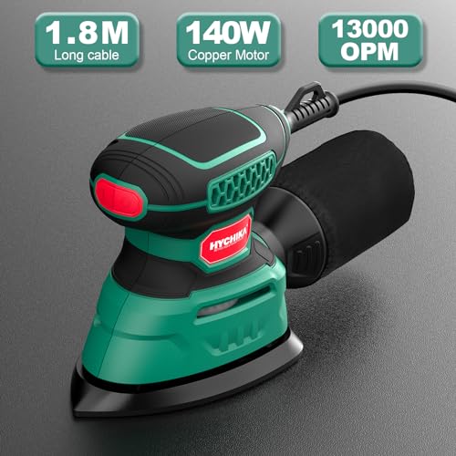 HYCHIKA 140W Detail Electric Sander, 13000 OPM Mouse Sander Efficient Dust Collection, with 12PCS Sanding Sheets, Ideal for Sanding Wood and Removing Rust and Paint 6 HYCHIKA 140W Detail Electric Sander, 13000 OPM Mouse Sander Efficient Dust Collection, with 12PCS Sanding Sheets, Ideal for Sanding Wood and Removing Rust and Paint - Image 6