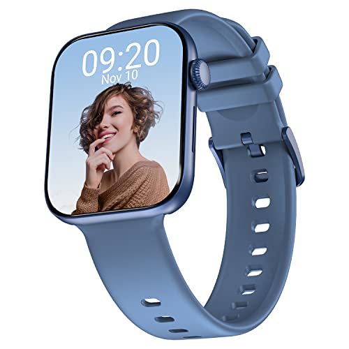 CrossBeats Spectra Max Super AMOLED Always on Display(AOD) Smart Watch, Large 1.81 Inch 368 * 448 Retina Resolution Smartwatch, AI ENC BT Calling, Rotating Crown Controls,150+ Sports Modes (Blue)