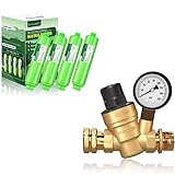 RVGUARD RV Water Pressure Regulator Valve with RV Water Filter 4 Pack