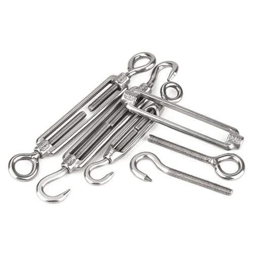 Turnbuckle de acero inoxidable 304 tipo O C, paquete de 2, tensor para cable de acero M6 (tipo O C) miniatura 7