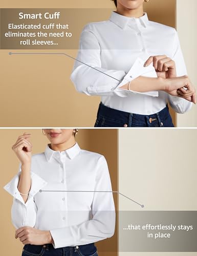 Image of Symbol Premium Women's Cotton Stretch Formal Shirt | Full Sleeve Button-Down | Regular Fit | Office-Wear | Desk-to-Dinner (Available in Plus Sizes)