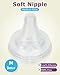 Baby Bottle Nipple for Gulicola Natural Glass Bottle,3m+,Size M Soft Silicone Nipples,Meudim Flow, 4 Count