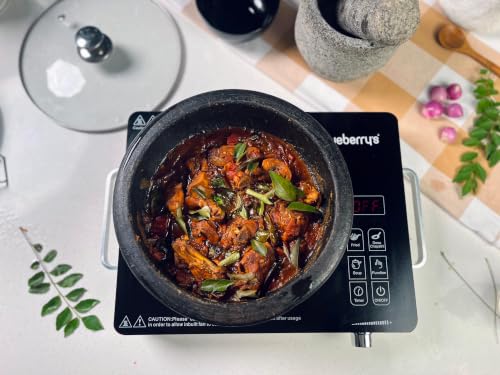 Image of Blueberry's Infrared Induction Cooktop - 2000W, Temperature Control, Touch Panel, High Energy Efficient, Strong Handle, Compatible with all Cookwares -Royal Black
