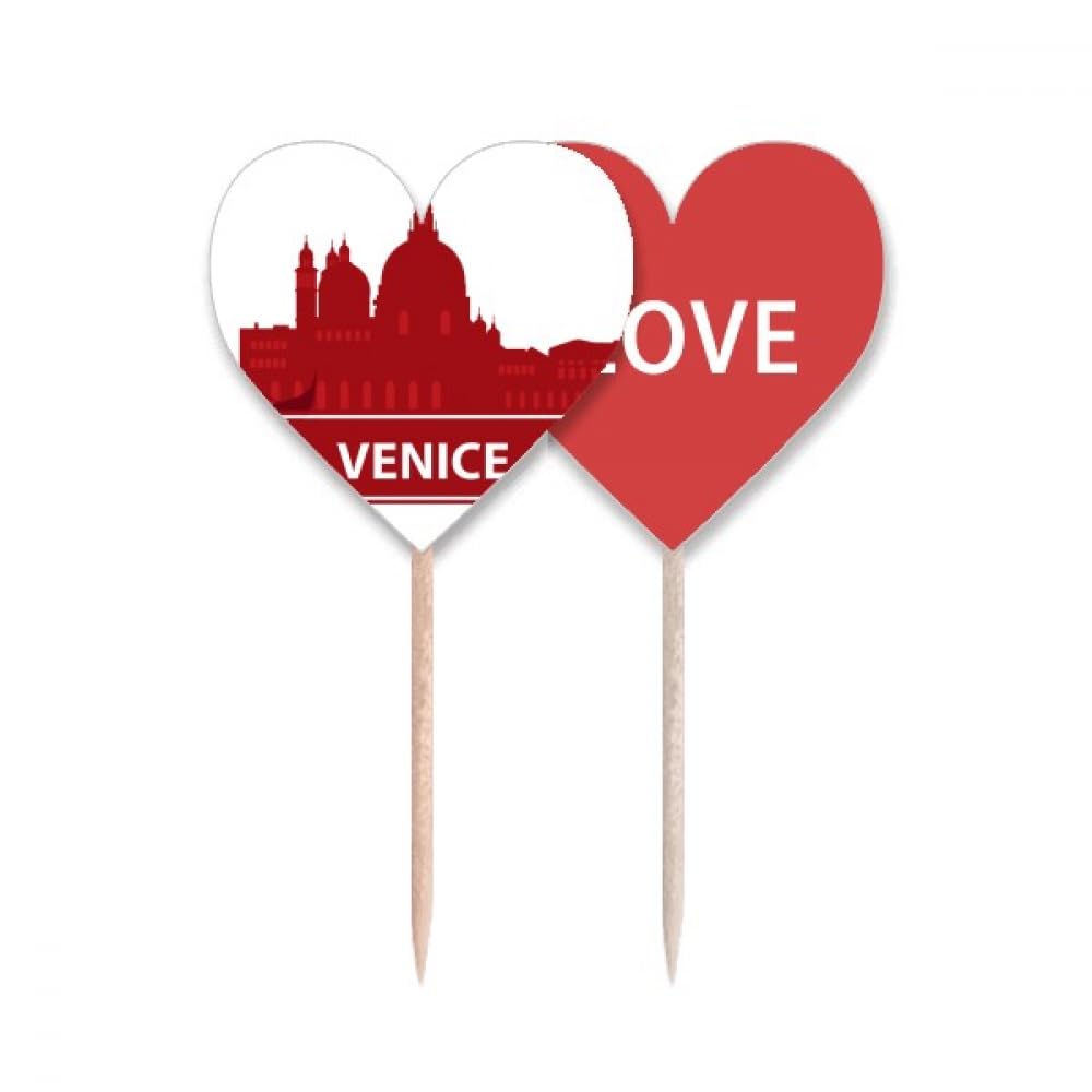 Cure-dents rouge Venise au design soigné inspiré de l'Italie pour réceptions de prestige