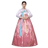 STIOEDYUAN Women‘s Traditional Korean Hanbok Dress Long Sleeve Palace Wedding Costume with Floral Embroidery...