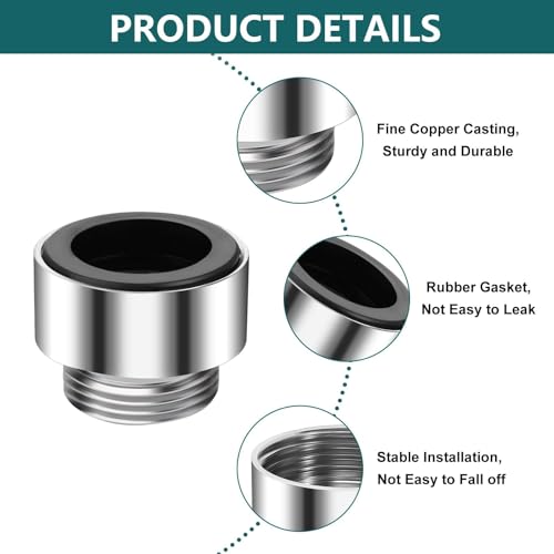 Wasserhahn Adapter 16 Stück Wasserhahnadapter, Wasserhahn Gewindeadapter für Wasserfilter Messing Gewindeadapter für Außengewinde Doppelgewinde Wasserhahn Belüfter Anschluss für Küche Gartenschlauch