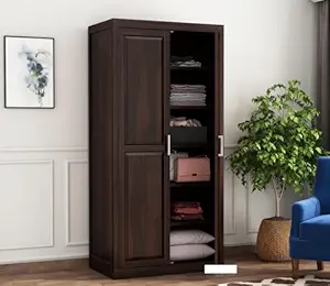 KARINA FURNITURE Wooden Wardrobe for Clothes | Sheesham Wood 2-Door Wardrobe with 6 Shelves Storage | Solid Wood Large Cupboard Almirah: Storage Cabinet for Your Living/Bedroom (Design 98)