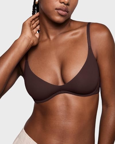 Image of INLYRIC Women's Inbarely Plus Plunge Bra - Unlined Underwire Sexy Demi Balconette Bras