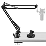 Geekria Braccio Microfono Regolabile, Compatibile con TONOR TC-777, TC30, TC40, TC-2030, Q9, ORCA001, Supporto da Scrivania con Flangia per Podcast, Streaming, Registrazione, Studio Domestico