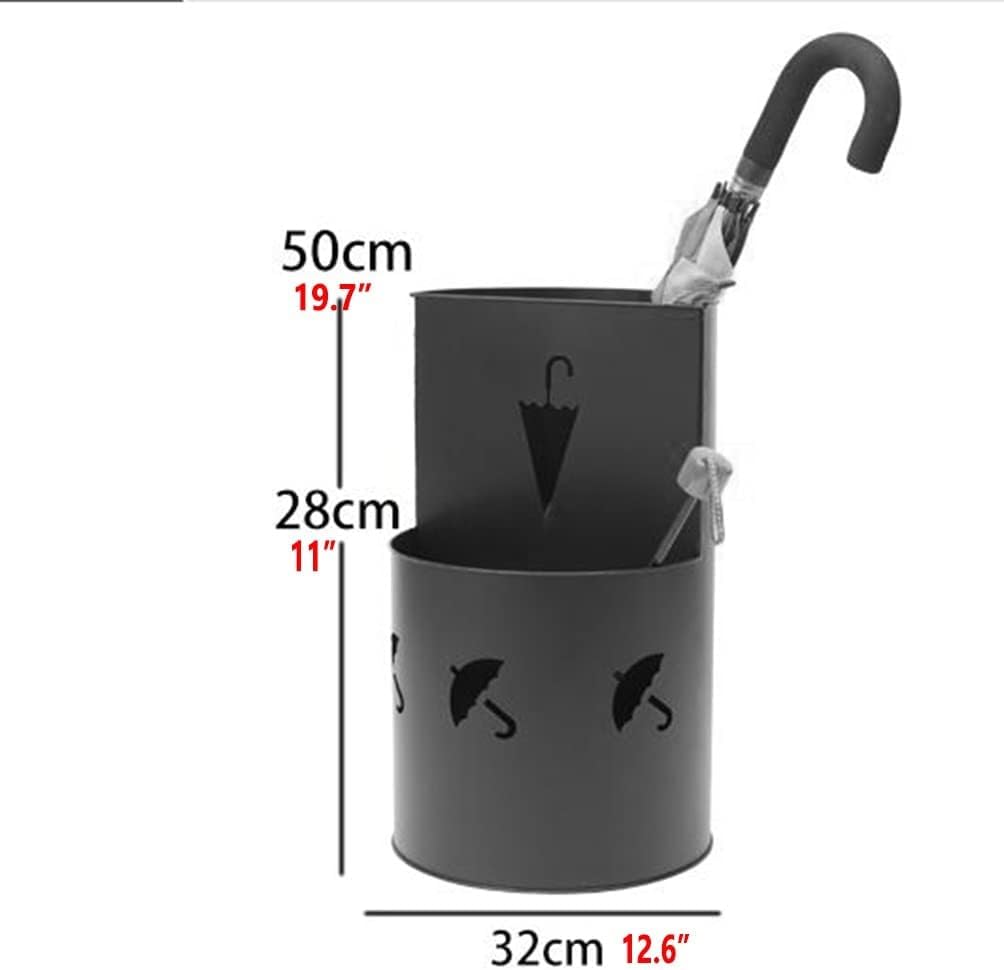 Porte-parapluie d'intérieur en fer avec plateau d'égouttement mobile, support décoratif pour couloir, gain de place, design double couche, 32 x 48,4 cm, parapluie élégant pour la maison
