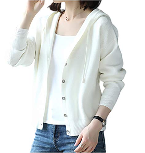 ［エムエルーセ］ 薄手 フード付き カーディガン ゆったり ユッタリ トップス プルオーバー ゆるシャツ エレガント 丸首 ランニング ジム トレーニング ウェア リゾート ルームウェア ルーム ルームウエア ストレッチ キレイメ ジョギング アウトドア 生地 柔らか ユルユル カワイイ カッコイイ ヨガ 春 夏 秋 冬 夏秋 秋冬 トラベル ナチュラル オールシーズン ホワイト 白 A40-WHL