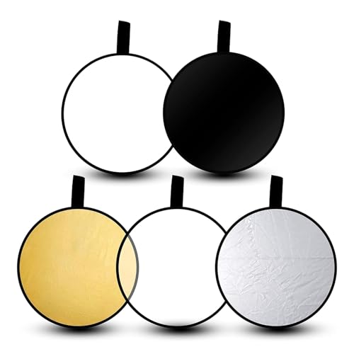 EMART 43'' 5 in 1 Photo Collapsible Photography Reflector with Bag - Portable Camera Panel for Studio Video,Outdoor Lighting, Indoor Shooting, Portraint -Translucent, White, Silver, Gold, Black