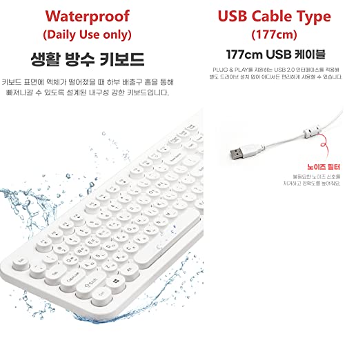 Gashina Story Korean/English Keyboard Retro And Simple Design Full Size Keyboard For Desktop thumb #5