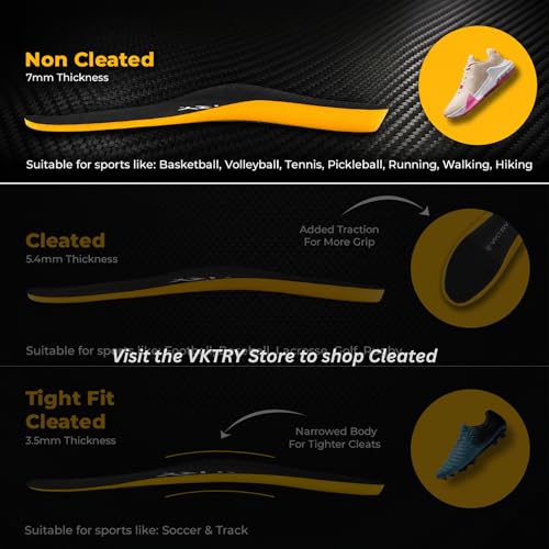 Image of VKTRY Gold Sport Insoles for Non-Cleated Shoes - Carbon Fiber Insole