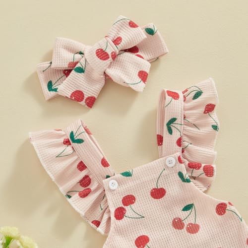 Mubineo Baby Girl Summer Clothes Ruffle Overall Romper Outfits Cute Sleeveless Overalls Rompers Newborn Outfit4
