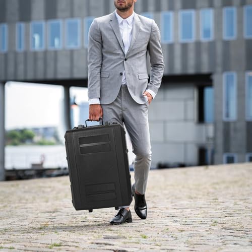 2U Rack Case Audio 11" Depth, 19" Rackmount Flight Cases With Front Watertight Dust-Proof 2 Space Shock Mount Racks With Microphone Compartments ABS Flight Case (260-2U) - Image 6