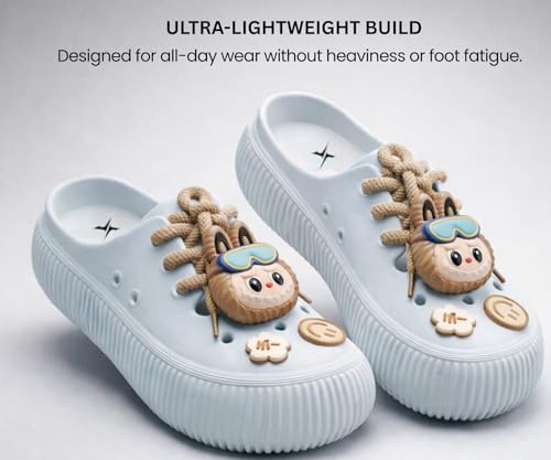 Image of Kraasa Women Lightweight EVA Clogs Comfortable Slip-On Casual Garden Shoes with Cushioned Footbed, Flexible Durable Sole and Breathable Design, Walking, Travel and Outdoor Use